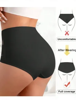 Outlet Women's Shapewear Shapewear High-Waisted Short High Waist Plain Elastic Waistband Soft Comfortable Stretchy Yoga carmine Azure Violet Black Summer Spring Slim Fit Women Leggings
