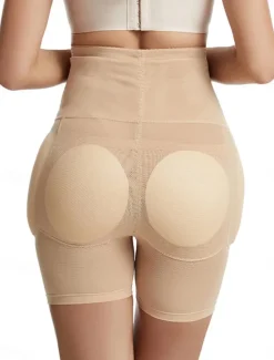 Online Women's Shapewear Shapewear Short High Waist Plain Elastic Waistband Soft Comfortable Stretchy Yoga Cuticolor Black Summer Spring Slim Fit Women Leggings