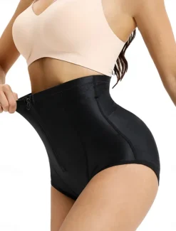 Clearance Women's Shapewear Shaping Panty MeshNightwearNylon Solid Colored Black Beige Spring & Summer Fall & Winter Women Shapewear