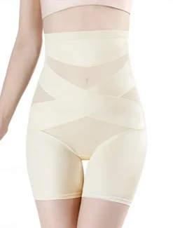 Outlet Women's Shapewear Short Solid Color High Waist Plain Elastic Waistband Comfy Soft Comfortable Stretchy Yoga Black Purple Beige Summer Spring Regular Fit Women Leggings