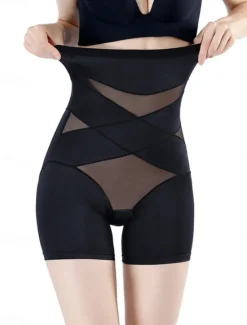 Outlet Women's Shapewear Short Solid Color High Waist Plain Elastic Waistband Comfy Soft Comfortable Stretchy Yoga Black Purple Beige Summer Spring Regular Fit Women Leggings