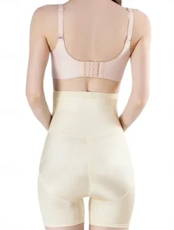 Outlet Women's Shapewear Short Solid Color High Waist Plain Elastic Waistband Comfy Soft Comfortable Stretchy Yoga Black Purple Beige Summer Spring Regular Fit Women Leggings