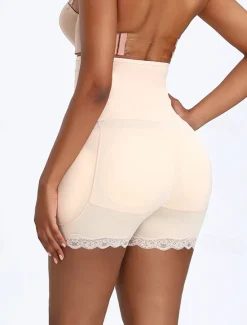 Clearance Women's Shapewear Waist Trainer Sport Pure Color Elastic Waist Shorts Daily Sleeveless Black Beige Summer Spring Fall Winter Women Shapewear