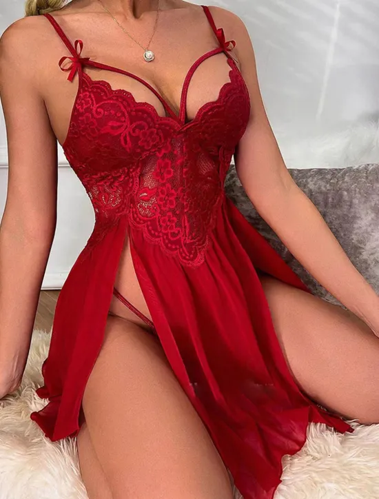 New Women's Sheath Dress Lace Mini Dress Sexy Lace Mesh Solid Colored Strap Party Black White Spring Summer L Women Lingerie