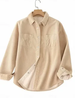 New Women's Sherpa Jacket Shacket Warm Breathable Buttons Pocket Print Casual Plaid Vacation Street Daily Wear Going out Single Breasted Regular Turndown Regular Fit Long Sleeve Outerwear Pink Khaki Fall Women Jackets