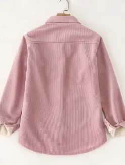 New Women's Sherpa Jacket Shacket Warm Breathable Buttons Pocket Print Casual Plaid Vacation Street Daily Wear Going out Single Breasted Regular Turndown Regular Fit Long Sleeve Outerwear Pink Khaki Fall Women Jackets