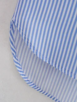 Online Women's Shirt Blouse Casual Color Block Striped Buttons Pocket Print Long Sleeve Regular Tops Shirt Collar Daily Pink Blue Spring & Summer Women Blouses & Shirts