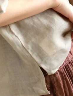 Hot Women's Shirt Blouse Cotton Linen Shirts Feather Basic Casual Half Sleeve Crew Neck Regular Tops Daily Print White Pink Green Khaki Summer Spring Women Blouses & Shirts|Shirts