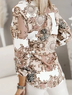 Sale Women's Shirt Blouse Floral Graphic Basic Casual Long Sleeve Shirt Collar Regular Tops Daily Buttons Print Black White Pink Fall Winter Women Spring Tops