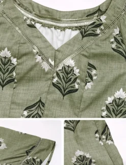 Women's Shirt Blouse Floral Stylish Casual Short Sleeve V Neck Regular Tops Daily Print Summer Women Spring Tops|Boho Tops