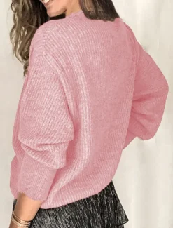 New Women's Shirt Blouse Solid Color Basic Casual Long Sleeve V Neck Regular Tops Daily Lace Buttons White Pink Gray Fall Winter Women Pullovers & Tops
