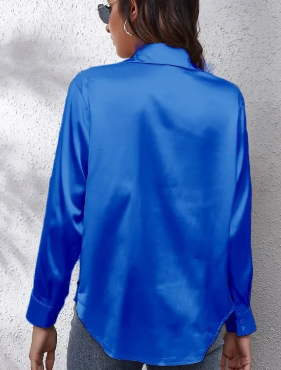 Discount Women's Shirt Blouse Solid Color Business Modern Casual Long Sleeve Shirt Collar Regular Tops Work Formal Wear Buttons Yellow Pink Wine Blue Green Summer Spring Women Blouses & Shirts