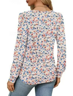 Hot Women's Shirt Blouse Solid Color Basic Casual Long Sleeve Crew Neck Regular Tops Daily Ruched Black White Pink Wine Blue Summer Spring Women Blouses & Shirts
