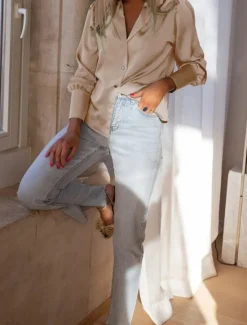 Women's Shirt Blouse Solid Color Basic Casual Long Sleeve Shirt Collar Regular Tops Daily Buttons Black Blue Beige Fall Winter Women Blouses & Shirts