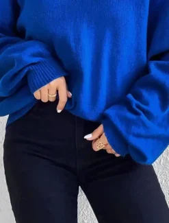 Best Women's Shirt Blouse Solid Color Basic Casual Long Sleeve V Neck Regular Tops Daily Fall Winter Women Pullovers & Tops