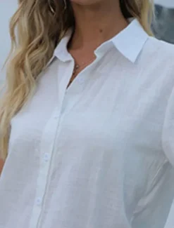 Sale Women's Shirt Blouse Solid Color Daily Stylish Casual Short Sleeve Shirt Collar Regular Tops Daily Linen Like Buttons Black White Pink Gray Summer Spring Women Shirts