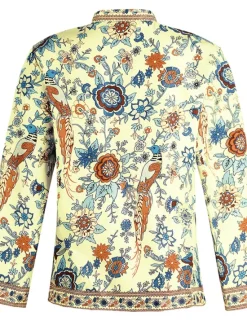 Sale Women's Shirt Blouse Yellow Pink Dusty Rose Graphic Floral Button Print Long Sleeve Daily Holiday Vintage Boho Streetwear Round Neck Regular Boho S Women Boho Tops