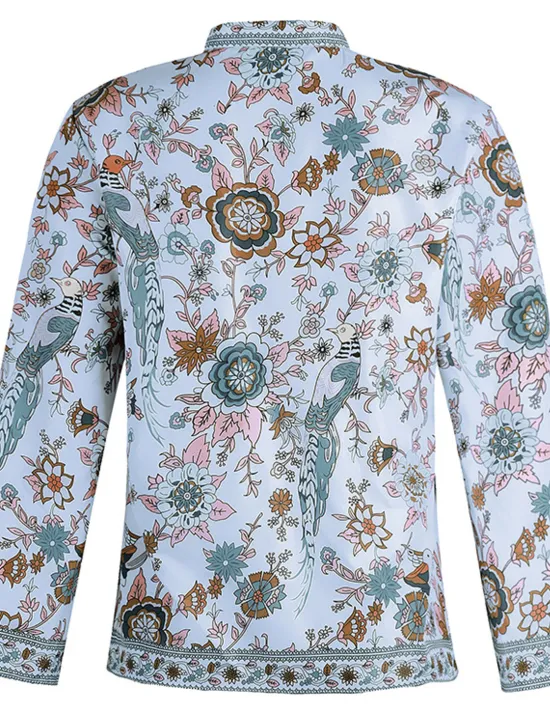 Sale Women's Shirt Blouse Yellow Pink Dusty Rose Graphic Floral Button Print Long Sleeve Daily Holiday Vintage Boho Streetwear Round Neck Regular Boho S Women Boho Tops
