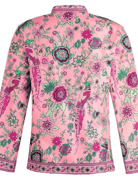 Sale Women's Shirt Blouse Yellow Pink Dusty Rose Graphic Floral Button Print Long Sleeve Daily Holiday Vintage Boho Streetwear Round Neck Regular Boho S Women Boho Tops