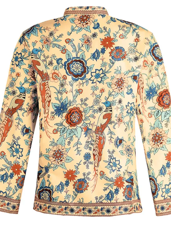 Sale Women's Shirt Blouse Yellow Pink Dusty Rose Graphic Floral Button Print Long Sleeve Daily Holiday Vintage Boho Streetwear Round Neck Regular Boho S Women Boho Tops