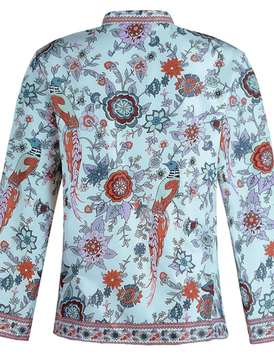 Sale Women's Shirt Blouse Yellow Pink Dusty Rose Graphic Floral Button Print Long Sleeve Daily Holiday Vintage Boho Streetwear Round Neck Regular Boho S Women Boho Tops