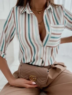 Women's Shirt Boho Shirt Blouse Vintage Streetwear Casual Floral Striped Letter Buttons Pocket Print Long Sleeve Regular Tops Shirt Collar Black White Blue Purple Fuchsia Spring Fall Women Spring Tops|Boho Tops