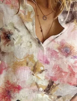 Women's Shirt Button Down Tunic Shirt Collar Long Sleeve Floral Casual Regular Tops Daily s Print Spring Fall Women Spring Tops