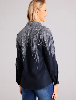 Sale Women's Shirt Button Down Tunic Shirt Collar Long Sleeve Basic s Print Regular Tops Casual Daily Spring Fall Women Blouses & Shirts