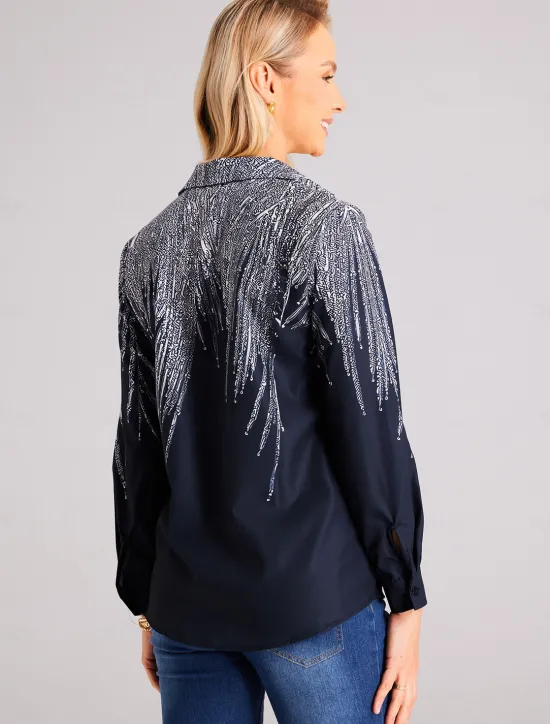 Sale Women's Shirt Button Down Tunic Shirt Collar Long Sleeve Basic s Print Regular Tops Casual Daily Spring Fall Women Blouses & Shirts