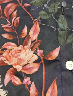 Women's Shirt Button Down Tunic Shirt Collar Long Sleeve Hawaiian Graphic Floral Print Daily Weekend Tropical Vintage Regular Floral Holiday Clothes Black Pink Women Spring Tops