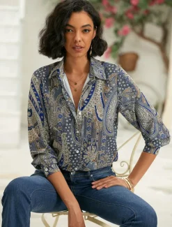 Clearance Women's Shirt Button Down Tunic Shirt Collar Long Sleeve Elegant Vintage Fashion Paisley s Print Regular Tops Casual Daily Holiday Spring Fall Women Blouses & Shirts|Boho Tops
