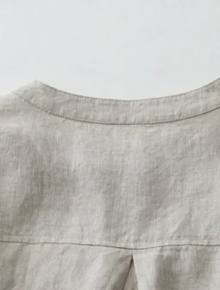Best Women's Shirt Cotton Linen Shirts Button Up Blouse Solid Color Basic Casual 3/4 Length Sleeve Turtleneck Regular Tops Daily Buttons White Beige Light Blue Fall Winter Women Shirts
