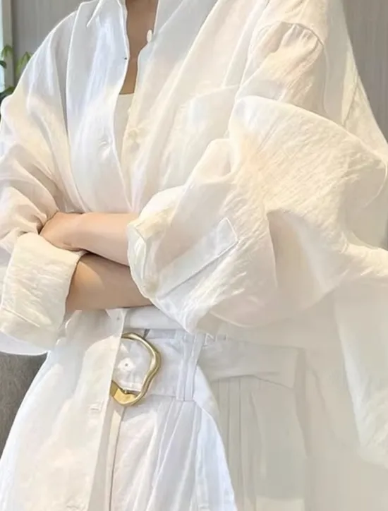 Hot Women's Shirt Cotton Linen Shirt Daily Stylish Casual Long Sleeve Shirt Collar Spring & Fall Women Shirts