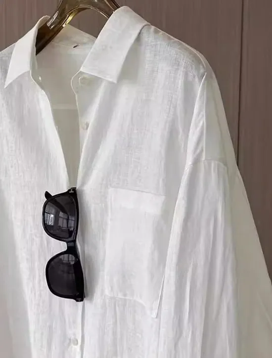 Hot Women's Shirt Cotton Linen Shirt Daily Stylish Casual Long Sleeve Shirt Collar Spring & Fall Women Shirts