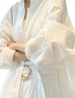 Hot Women's Shirt Cotton Linen Shirt Daily Stylish Casual Long Sleeve Shirt Collar Spring & Fall Women Shirts