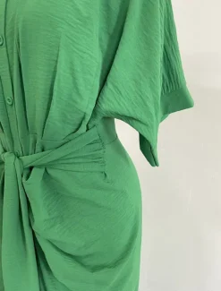Best Women's Shirt Dress Casual Dress Sheath Dress Midi Dress Date Vacation Basic Modern Shirt Collar Ruched Button Short Sleeve Summer Spring Loose Fit Plain Women White Dresses