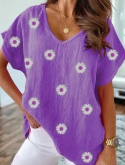 Clearance Women's Shirt Floral Graphic Vintage Tropical Stylish Short Sleeve Crew Neck Regular Tops Daily Beach Wear Vacation Wear Print Pink Blue Purple Orange Green Summer Spring Women T-Shirts