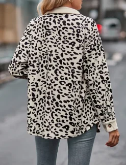 Discount Women's Shirt Jacket Shacket Warm Breathable Buttons Pocket Print Casual Plaid Vacation Street Daily Wear Going out Single Breasted Regular Turndown Regular Fit Long Sleeve Outerwear Pink Blue Brown Women Jackets
