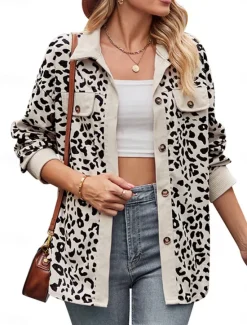 Discount Women's Shirt Jacket Shacket Warm Breathable Buttons Pocket Print Casual Plaid Vacation Street Daily Wear Going out Single Breasted Regular Turndown Regular Fit Long Sleeve Outerwear Pink Blue Brown Women Jackets