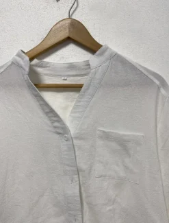 Women's Shirt Linen-Inspired Shirts Solid Color Casual Long Sleeve V Neck Regular Tops Daily Pocket Spring & Fall Women Shirts