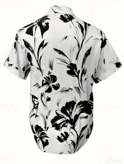 New Women's Shirt Long Sleeve Button Down Blouse Floral Graphic Vintage Tropical Daily Short Sleeve Shirt Collar Regular Tops Daily Black Pink Royal Blue Blue Purple Summer Spring Women Blouses & Shirts