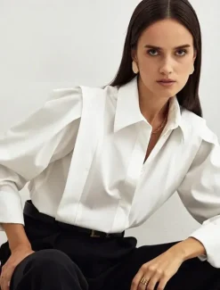 Sale Women's Shirt Solid Color Elegant Daily Stylish Long Sleeve Puff Sleeve Shirt Collar Regular Tops Work Daily Holiday Ruched Black White Spring Fall Women Blouses & Shirts