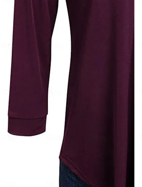 Online Women's Shirt Solid Color Elegant Stylish Basic 3/4 Length Sleeve V Neck Regular Tops Daily Black Wine Blue Green Spring Fall Women Blouses & Shirts