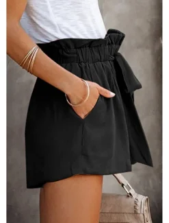 Sale Women's Shorts Casual Daily Short Plain Drawstring Side Pockets Breathability Comfortable Inelastic Weekend Black Blue Green Khaki Summer Regular Fit Women Shorts
