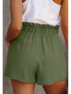 Sale Women's Shorts Casual Daily Short Plain Drawstring Side Pockets Breathability Comfortable Inelastic Weekend Black Blue Green Khaki Summer Regular Fit Women Shorts