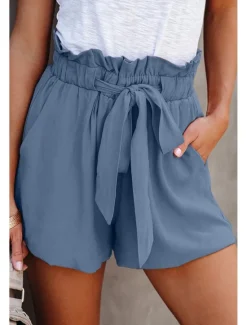 Sale Women's Shorts Casual Daily Short Plain Drawstring Side Pockets Breathability Comfortable Inelastic Weekend Black Blue Green Khaki Summer Regular Fit Women Shorts