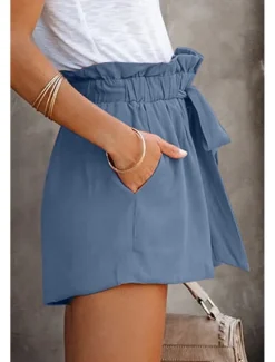 Sale Women's Shorts Casual Daily Short Plain Drawstring Side Pockets Breathability Comfortable Inelastic Weekend Black Blue Green Khaki Summer Regular Fit Women Shorts