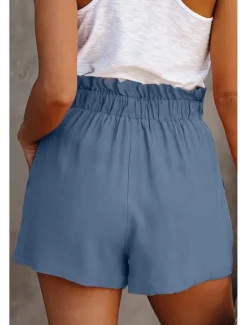 Sale Women's Shorts Casual Daily Short Plain Drawstring Side Pockets Breathability Comfortable Inelastic Weekend Black Blue Green Khaki Summer Regular Fit Women Shorts