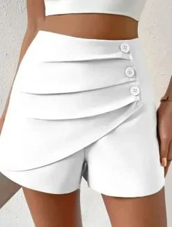 Outlet Women's Shorts Chinos Fashion Streetwear Short High Waist Plain Comfy Soft Comfortable Micro-elastic Outdoor Street Camel Black White Green Summer Spring Regular Fit Women Shorts