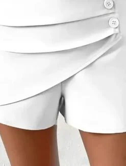 Outlet Women's Shorts Chinos Fashion Streetwear Short High Waist Plain Comfy Soft Comfortable Micro-elastic Outdoor Street Camel Black White Green Summer Spring Regular Fit Women Shorts